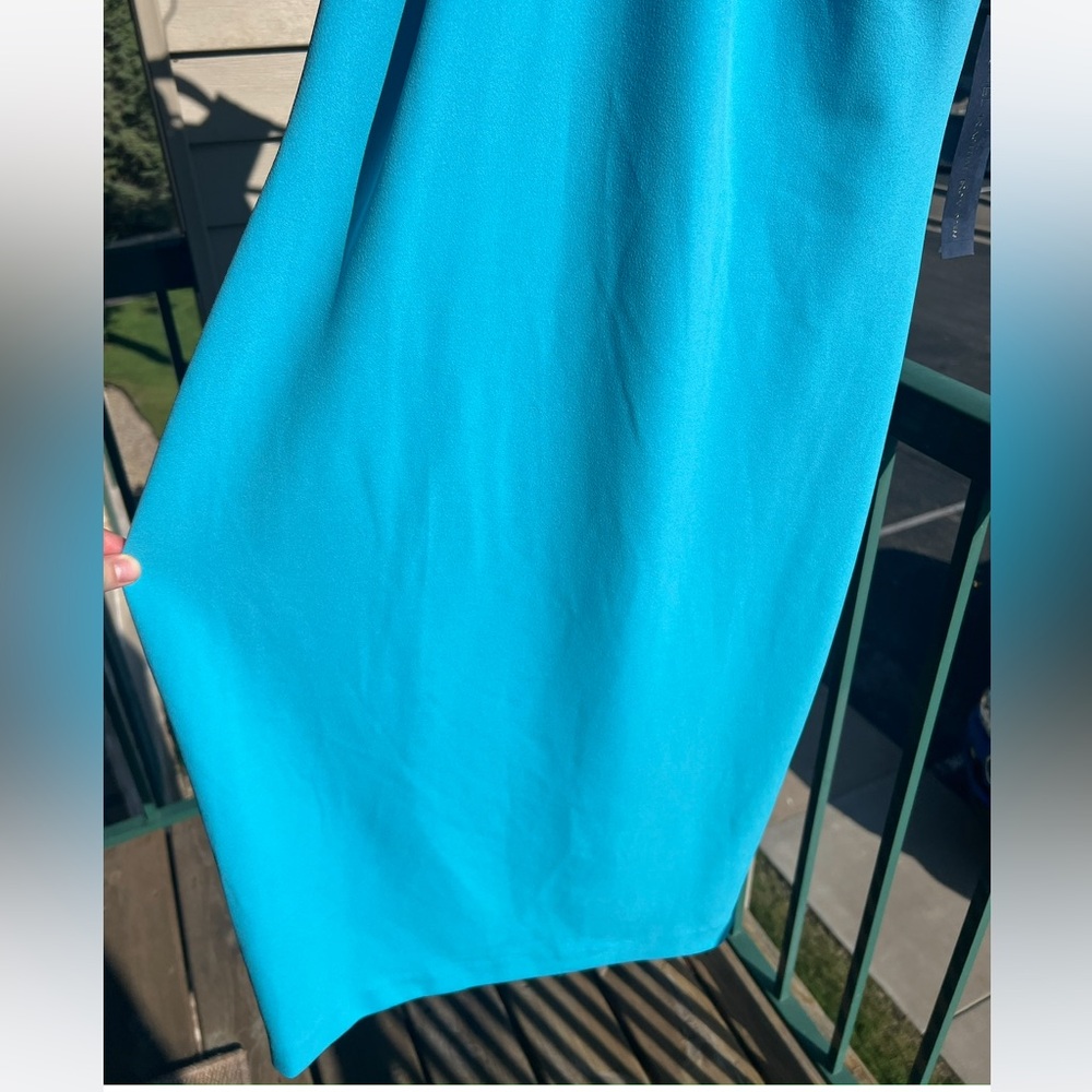 🆕🦋 Rachel Roy Aqua Blue Bodycon Midi Cocktail Dress M Wedding Party Evening - Picture 9 of 17
